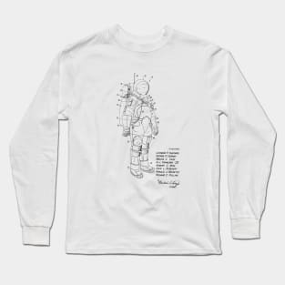 Space Suit Vintage Patent Hand Drawing Long Sleeve T-Shirt